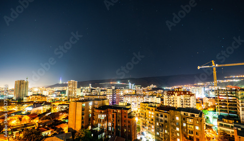 View to Tbilisi's dowtown at night photo