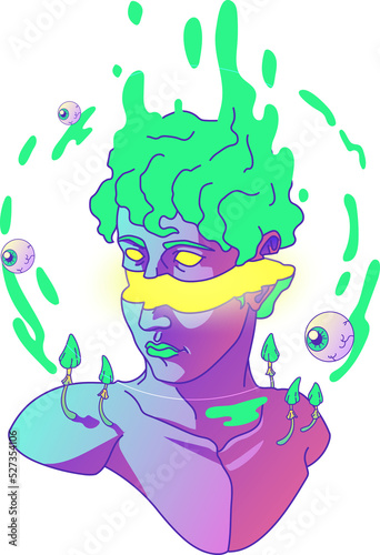 Obraz na plátně Cartoon psychedelic rave