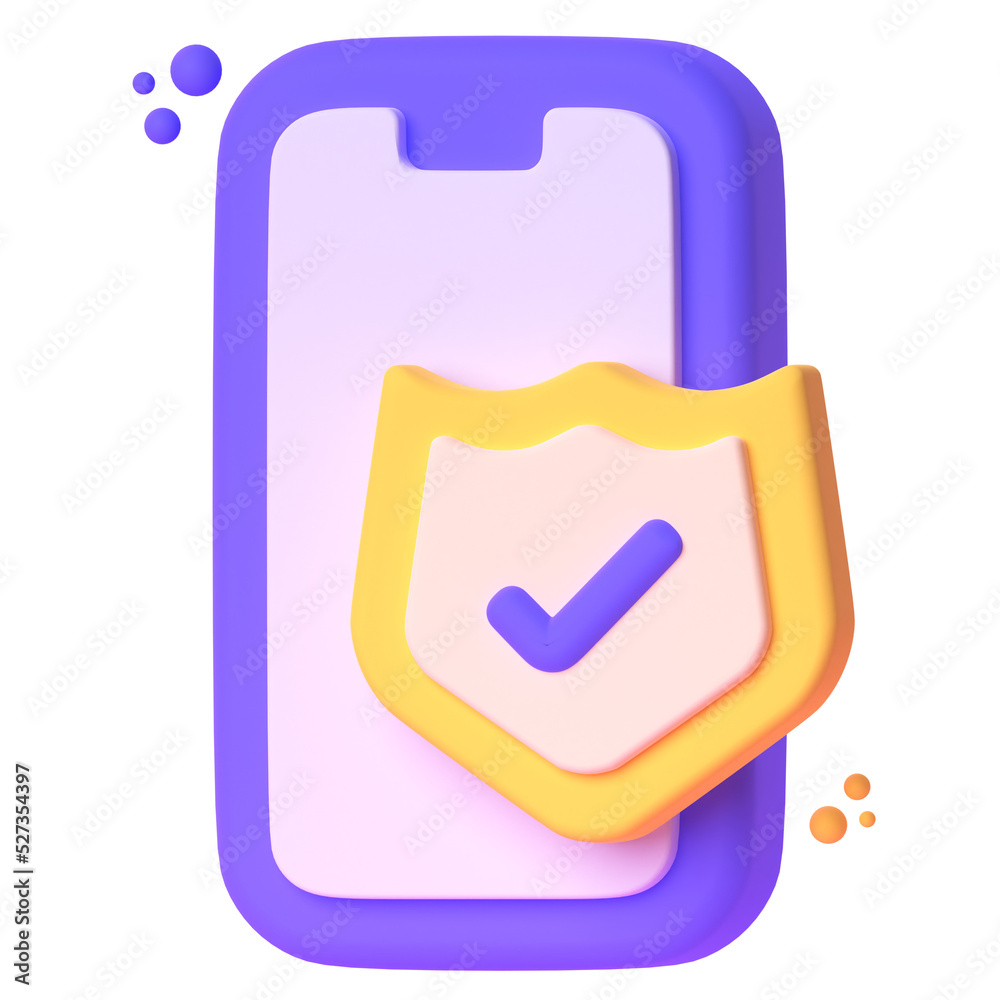 Protected Phone in 3d render for graphic asset web presentation or other Protected Phone in 3d render for graphic asset web presentation or other