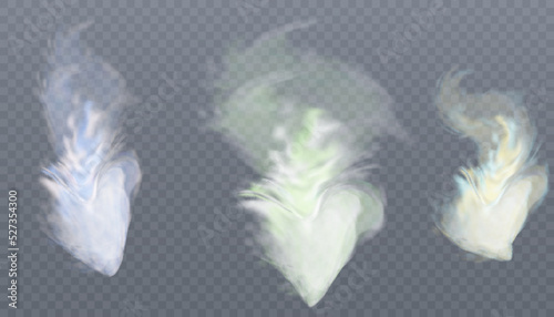 Billowing smoke isolated on transparent background in cartoon style for vector illustration. Vector PNG