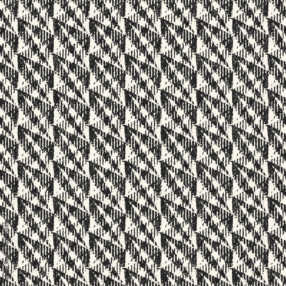 Monochrome Irregularly Woven Textured Zigzag Pattern