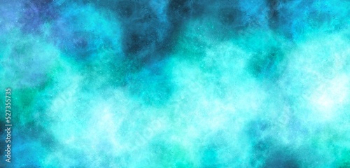 Shades of blue ocean galaxy nebula art background