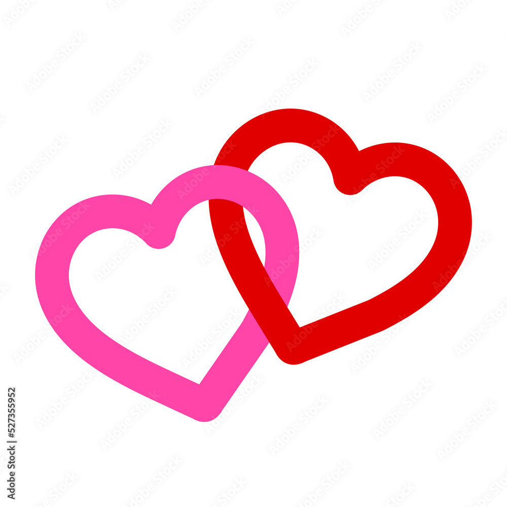linked hearts icon vector illustration flat logo design linked hearts icon vector illustration flat logo design