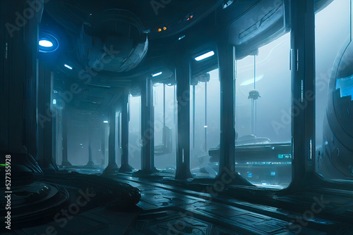 Fotografie, Obraz Space Station Futuristic Interior