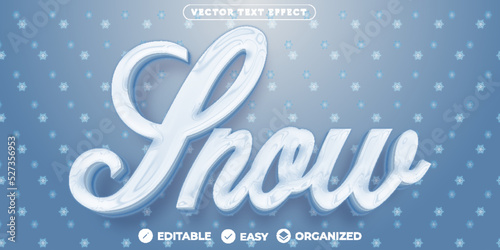 Snow Text Effect,Fully Editable Font Text Effect