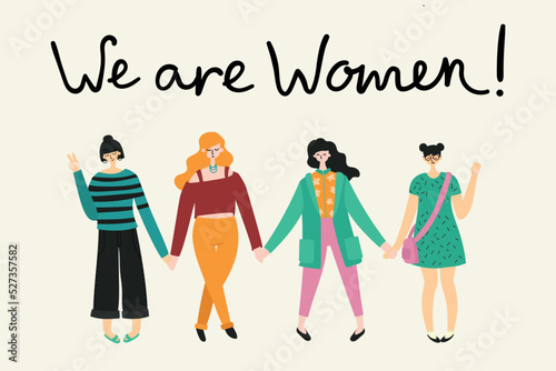 We can do it. Feminine concept and woman empowerment design for banners