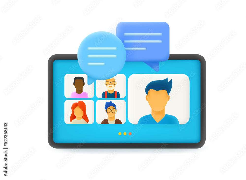 Using modern tablet computer for online video conference Using modern tablet computer for online video conference
