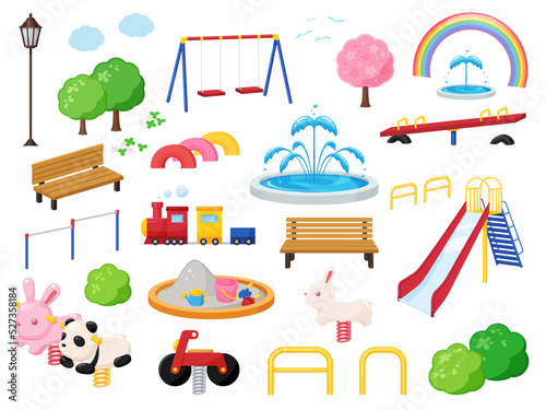 公園の遊具_イラスト素材セット