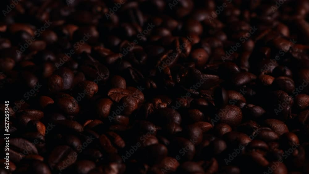 Video of roasted coffee beans background. Video of roasted coffee beans background.