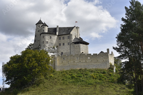 Great white Bobolice Castle in Poland