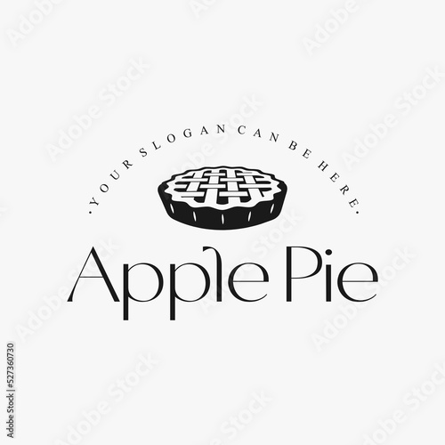 simple apple pie logo vector