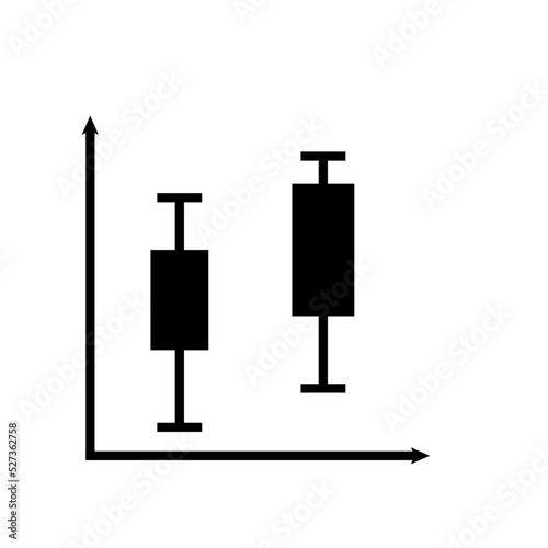 Boxplot vector icon. Whisker, Median and quartile.