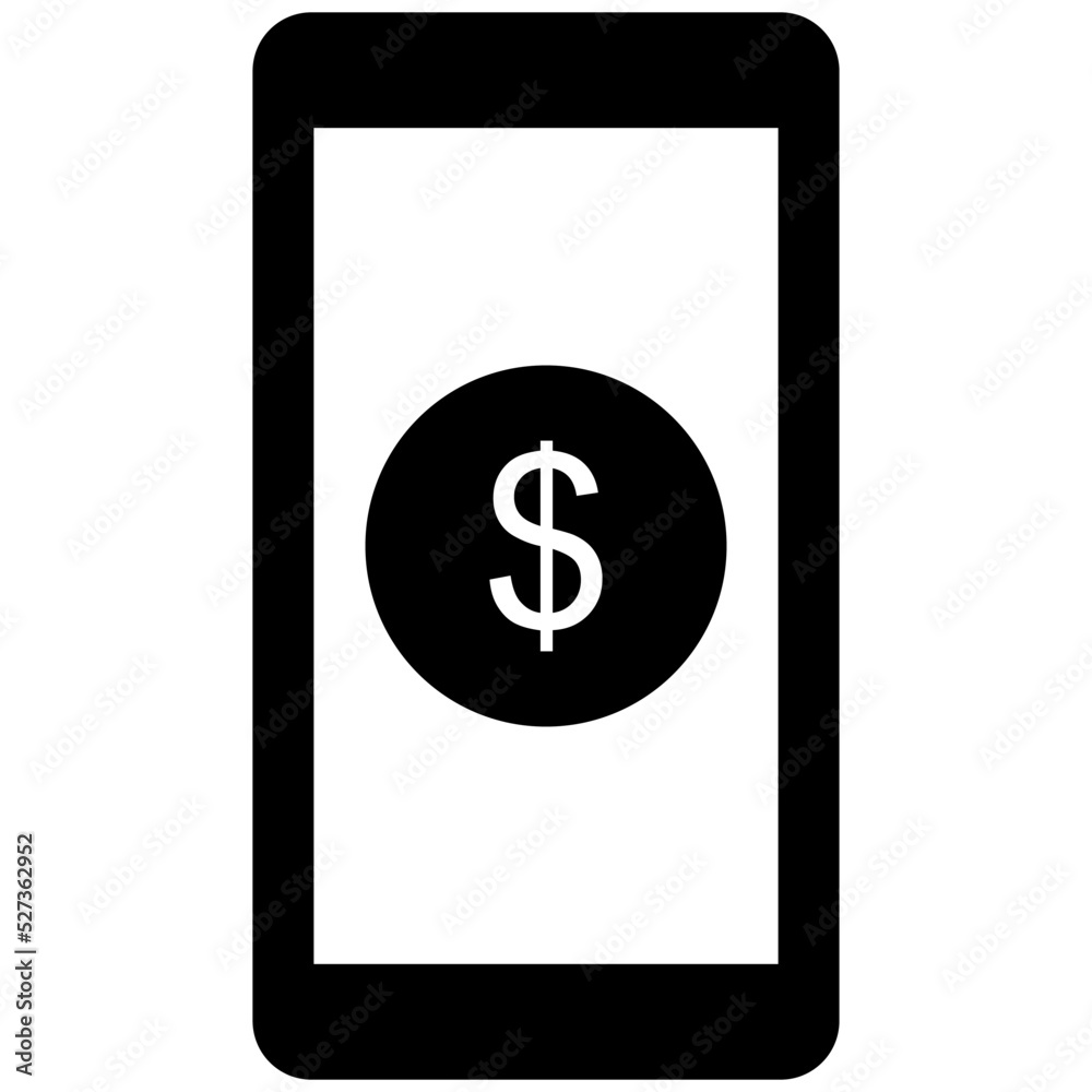 Online Banking vector icon. Smartphone with a dollar. Online Banking vector icon. Smartphone with a dollar.