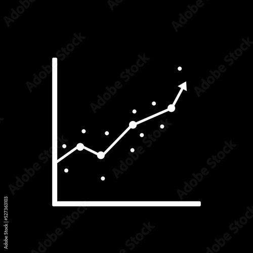 Linear regression vector graphic, vector graphic of growth and decline