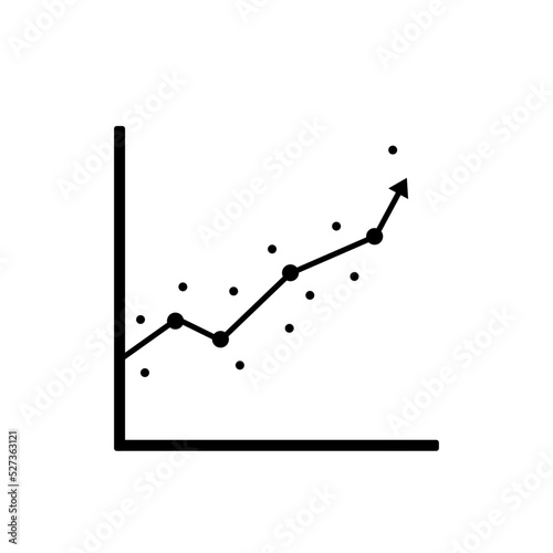 Linear regression vector graphic, vector graphic of growth and decline