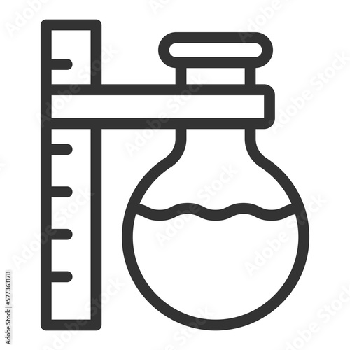 Sample flask on a fixed bar - icon, illustration on white background, outline style