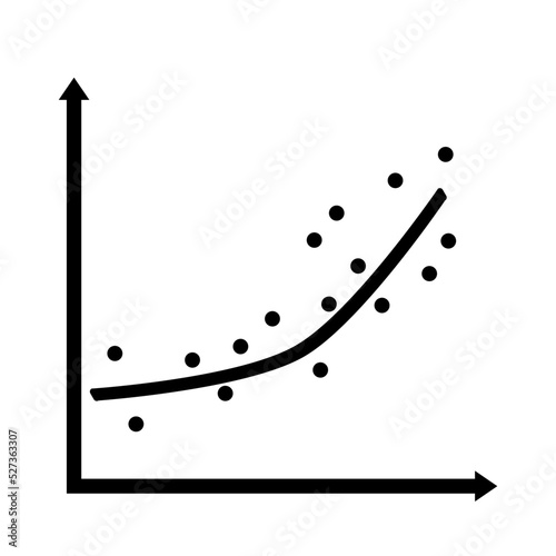 Linear regression vector graphic, vector graphic of growth and decline
