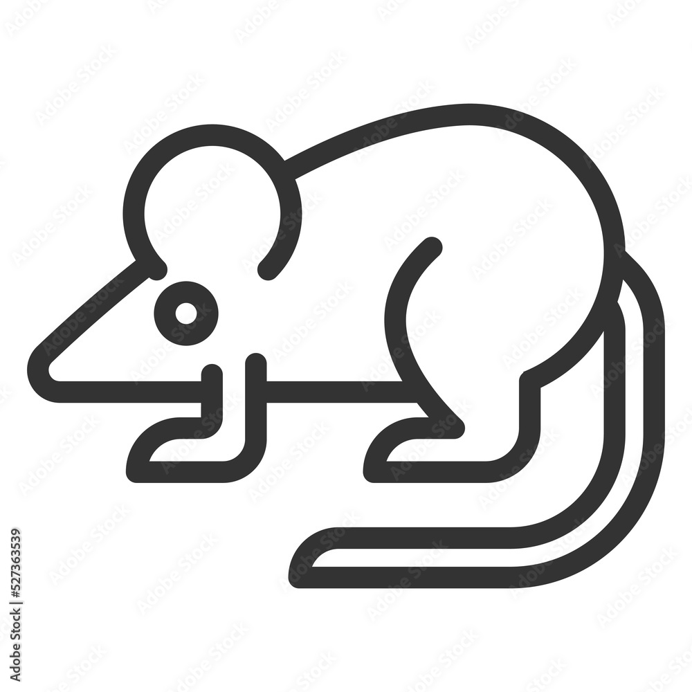 Experimental mouse for research - icon, illustration on white background, outline style Experimental mouse for research - icon, illustration on white background, outline style