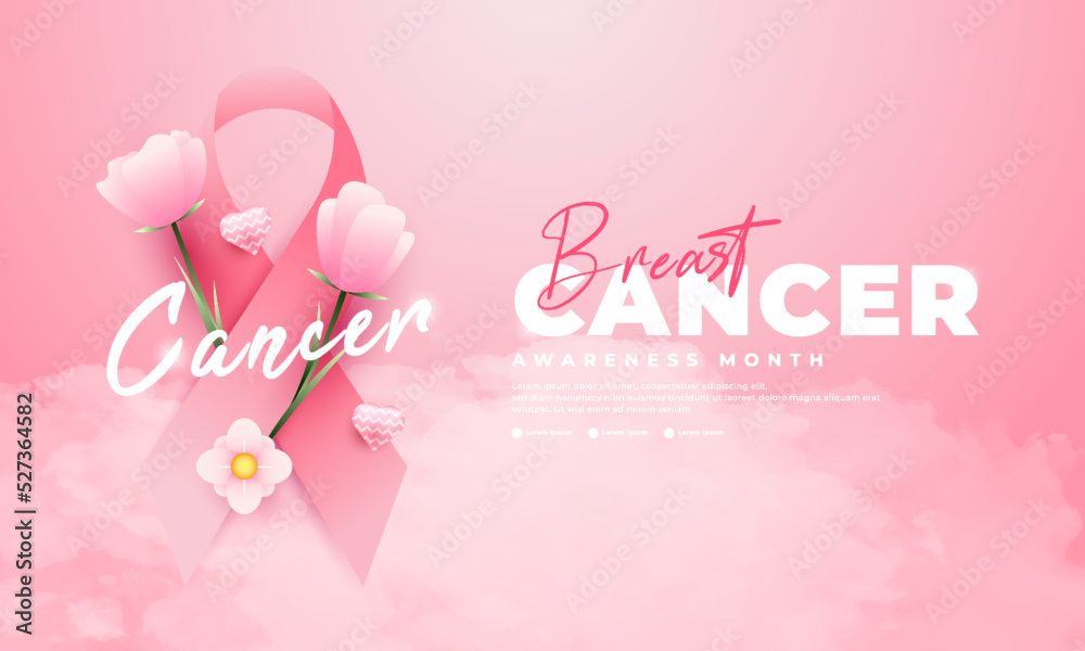Breast Cancer Awareness Month, suitable for backgrounds, banners, posters, and others - obrazy, fototapety, plakaty 