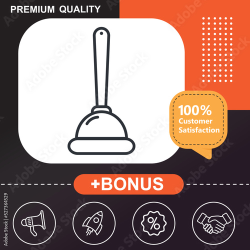 thermometer icon. With orange and black background