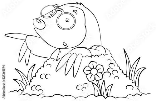 Mole.Element for coloring page. Cartoon style.