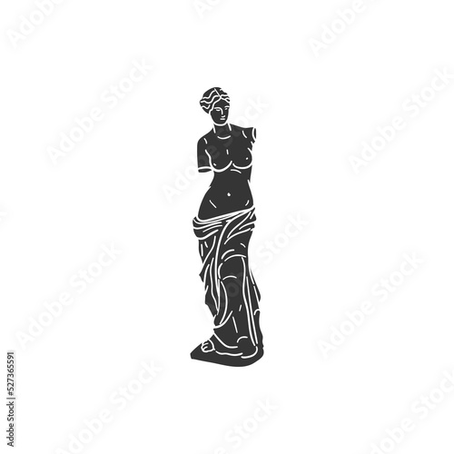 Venus Milo Icon Silhouette Illustration. Art History Vector Graphic Pictogram Symbol Clip Art. Doodle Sketch Black Sign. photo