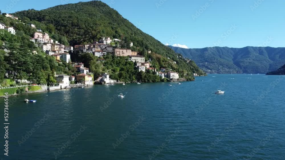Flight on the village of Nesso on Lake Como Flight on the village of Nesso on Lake Como