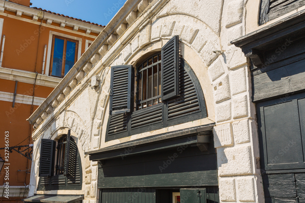 italian window on the building