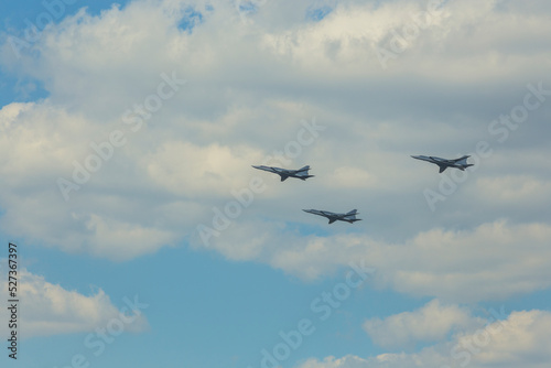 Airplanes in skies over Moscow on Victory Day