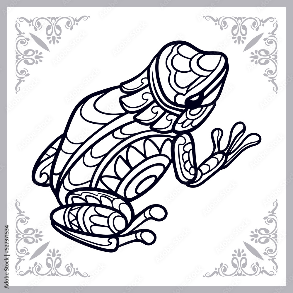 Frog zentangle arts isolated on white background Frog zentangle arts isolated on white background