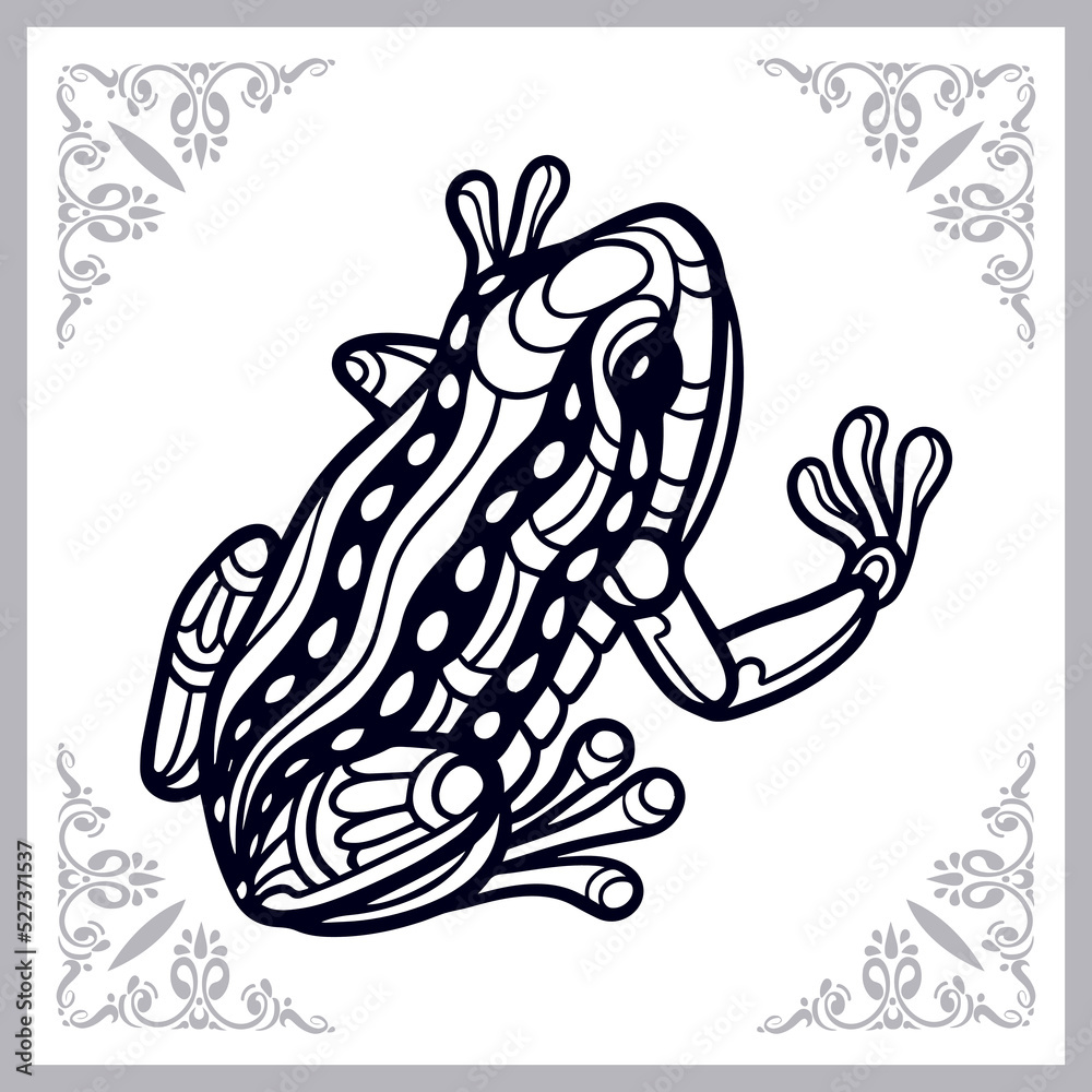 Obraz premium Frog zentangle arts isolated on white background