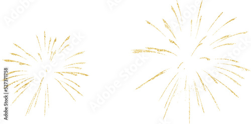 Fotografiet Golden firework texture, thin  stroke lines