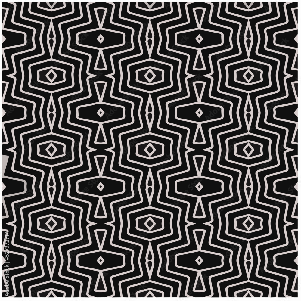 Design seamless monochrome geometric pattern. Abstract background. Vector art.Perfect for site backdrop, wrapping paper, wallpaper, textile and surface design. 