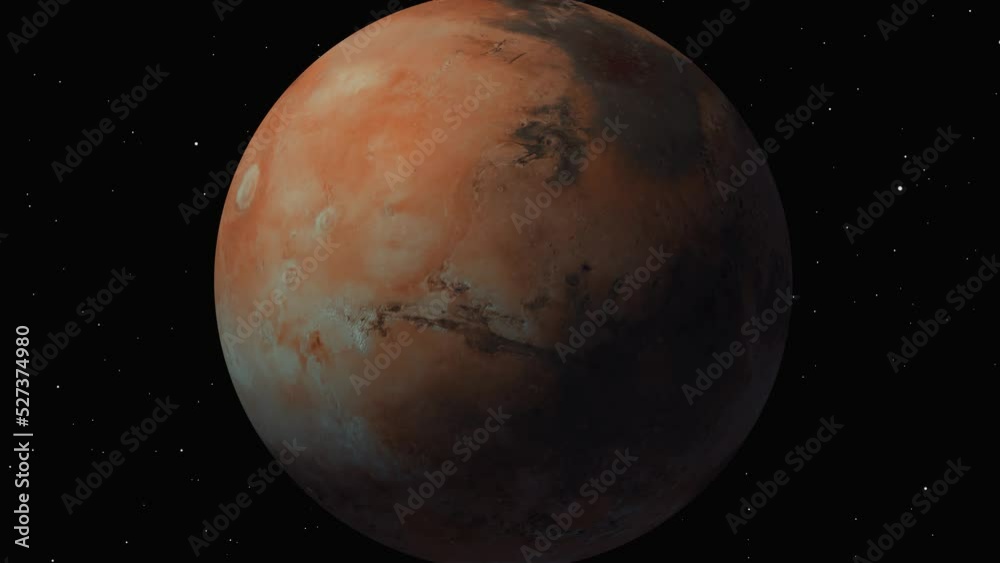 Planet Mars rotating space Planet Mars rotating space