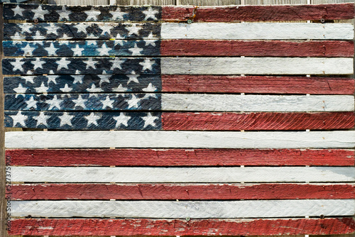 Painted rustic American flag