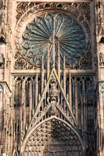 France, Strasbourg, Facade of Cathedral de Notre Dame of Strasbourg photo