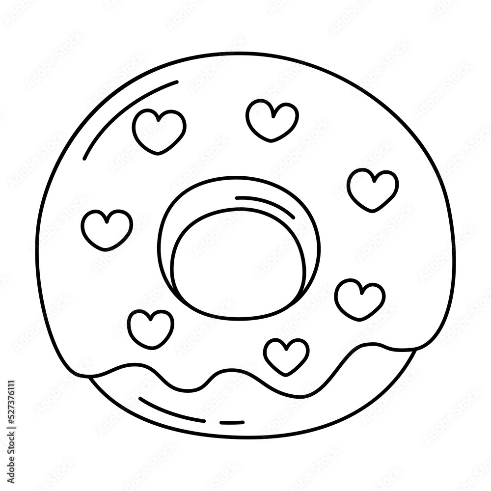 Happy valentines day sweet donut love icon. Happy valentines day sweet donut love icon.