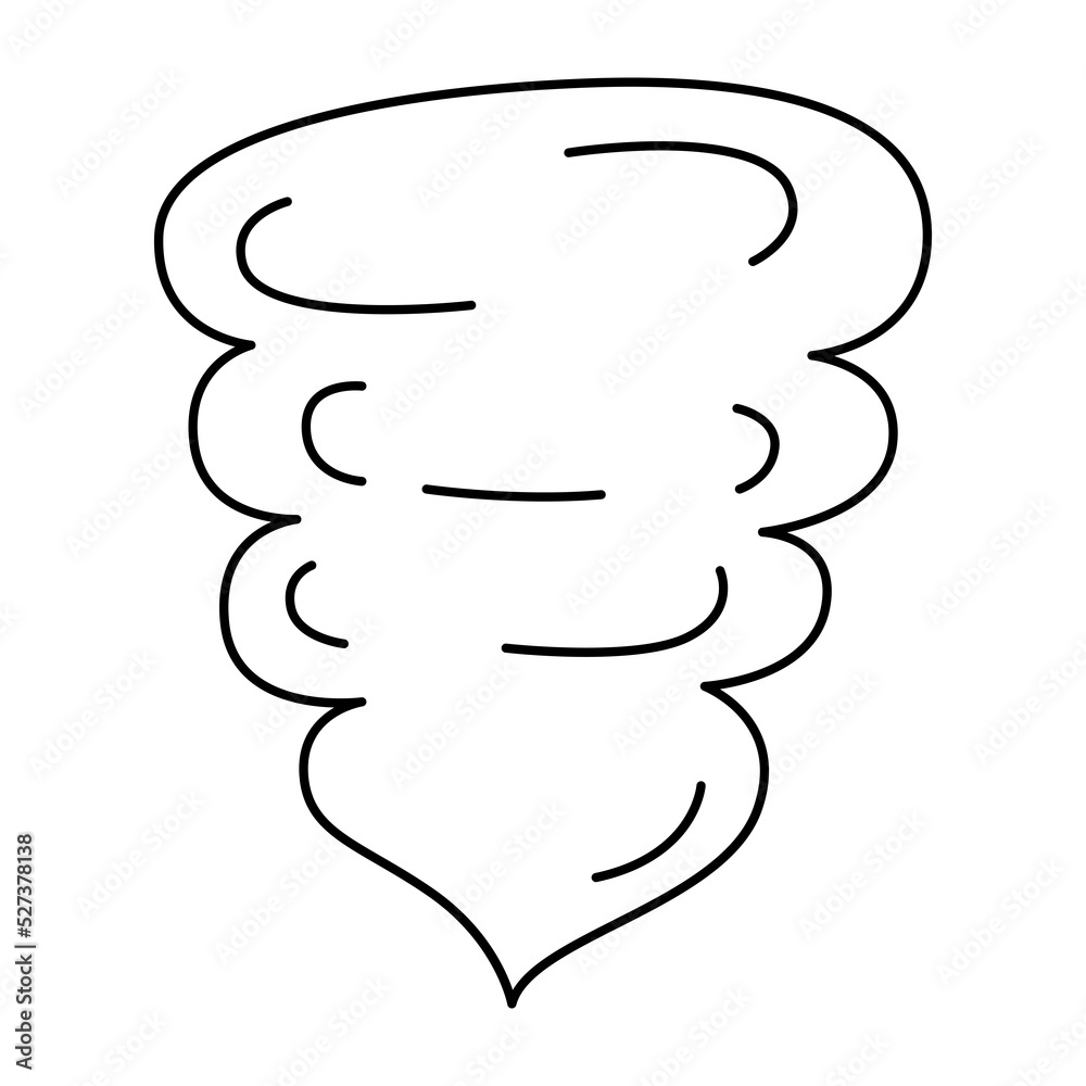 Hand drawn doodle tornado Stock Illustration | Adobe Stock