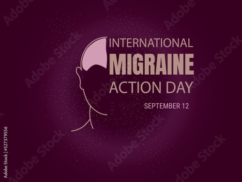 International Migraine Action Day September 8.Brain with one of the possible pain areas.