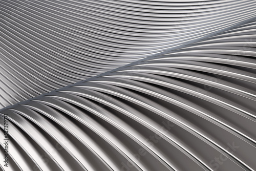 Abstract Metal Chrome Silver Shiny Texture Background. 3d Rendering