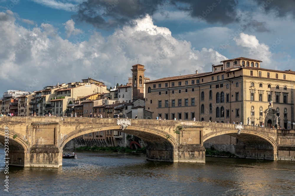 View of Florence with the Arno river in the foreground