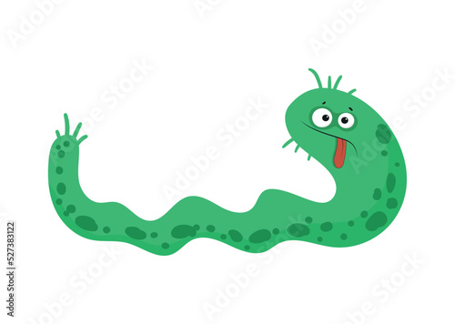 Colorful bacteria and viruses with different emotions. Funny cartoon microbe.
