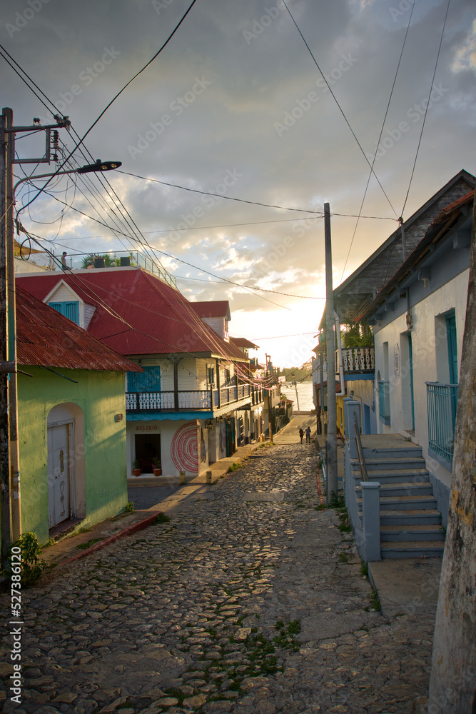 Streets of Isla de Flores in Guatemala