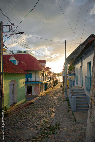 Streets of Isla de Flores in Guatemala