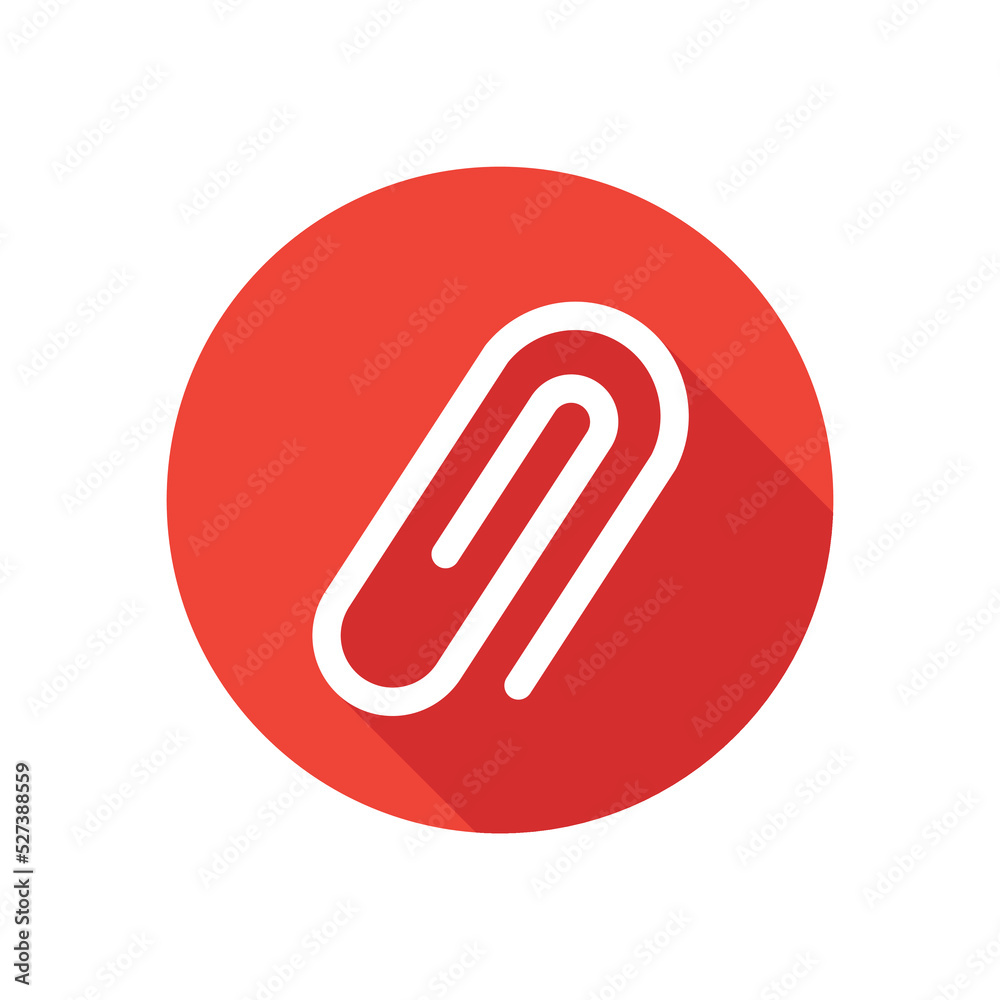 Paper clip icon with long shadow effect. Vector illustration. Paper clip icon with long shadow effect. Vector illustration.