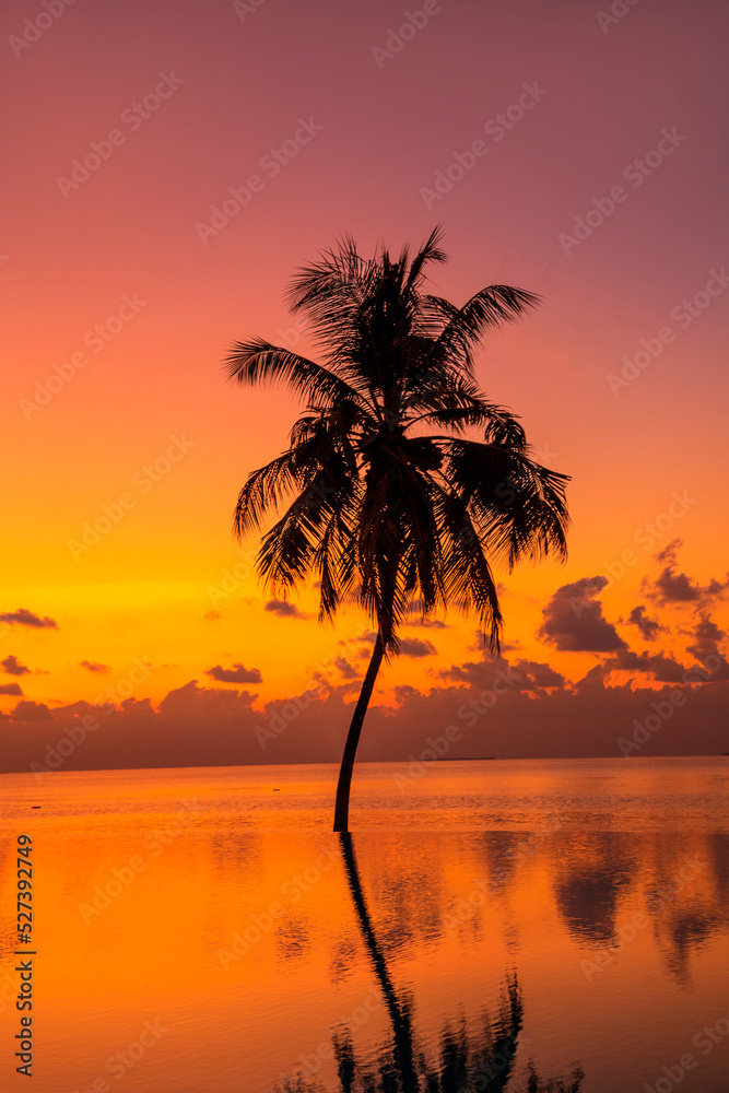 Fotografie Sunset on Maldives island