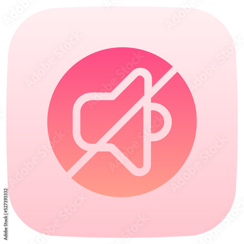 mute flat gradient icon
