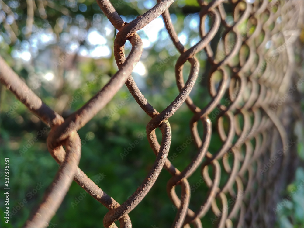 close up chain link fence 