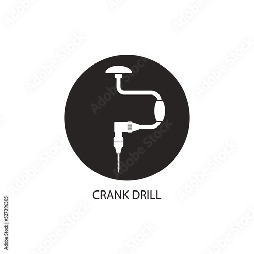 crank drill icon vector