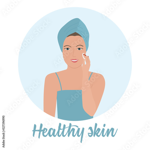 Woman Beauty Routine Face Skin Care Сlean Pad